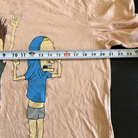 Beavis and Butt-Head Long Sleeve T-Shirt Adult Large Peach MTV 2018 Cotton Blend - Picture 8 of 10